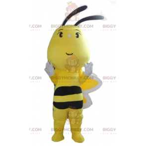 Cute Colorful Black and White Yellow Bee BIGGYMONKEY™ Mascot