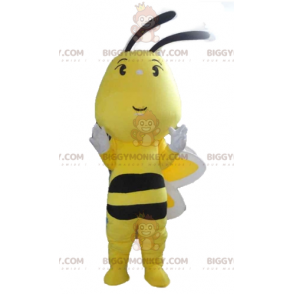 Fantasia de mascote BIGGYMONKEY™ de abelha amarela colorida em