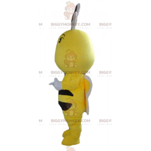 Cute Colorful Black and White Yellow Bee BIGGYMONKEY™ Mascot