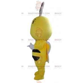 Cute Colorful Black and White Yellow Bee BIGGYMONKEY™ Mascot