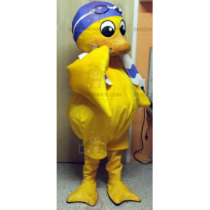 Traje de mascote amarelo pintinho BIGGYMONKEY™ com touca de