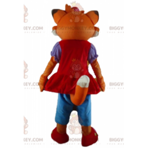 BIGGYMONKEY™ Costume mascotte gatto arancione e volpe bianca