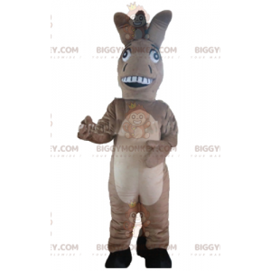 Bonito disfraz de mascota burro gris, beige y negro