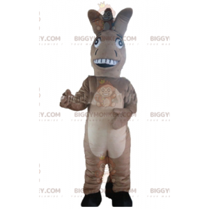 Cute Gray Beige and Black Donkey BIGGYMONKEY™ Mascot Costume -