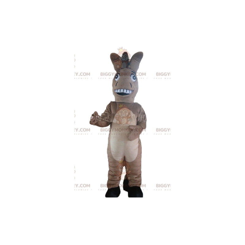 Cute Gray Beige and Black Donkey BIGGYMONKEY™ Mascot Costume –