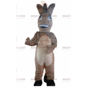 Bonito disfraz de mascota burro gris, beige y negro