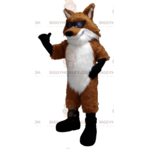 Στολή μασκότ BIGGYMONKEY™ Orange White and Black Fox με γυαλιά