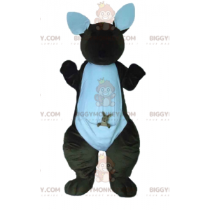 Canguro marrone e bianco con costume mascotte BIGGYMONKEY™ -