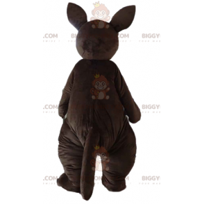 Brown and White Kangaroo with Baby BIGGYMONKEY™ Mascot Costume