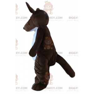 Costume de mascotte BIGGYMONKEY™ de kangourou marron et blanc