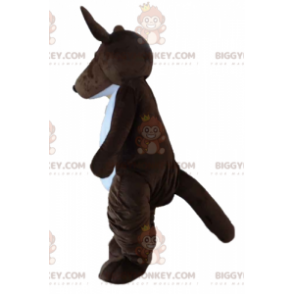 Costume de mascotte BIGGYMONKEY™ de kangourou marron et blanc