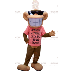 Traje de mascote BIGGYMONKEY™ de macaco marrom e castanho com