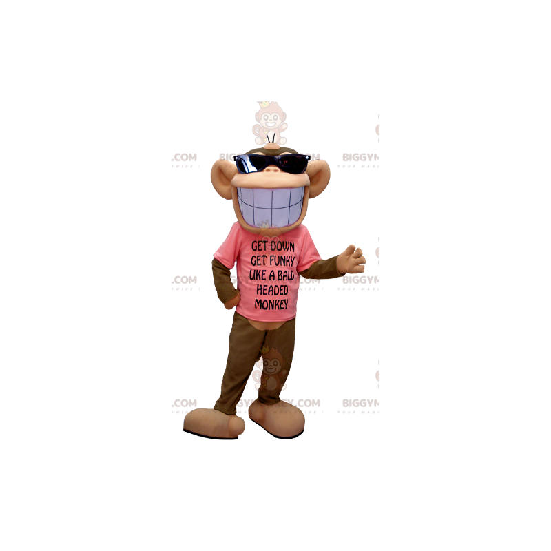 Costume de mascotte BIGGYMONKEY™ de singe marron et beige avec