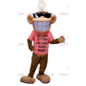 Costume de mascotte BIGGYMONKEY™ de singe marron et beige avec