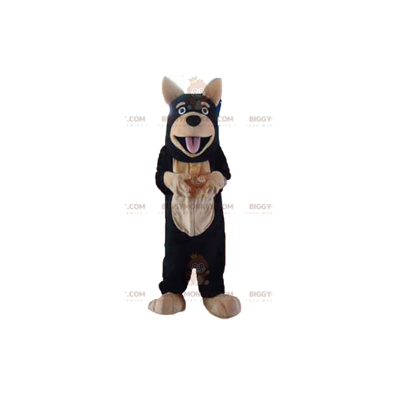 Black and Tan gigantische hond BIGGYMONKEY™ mascottekostuum -