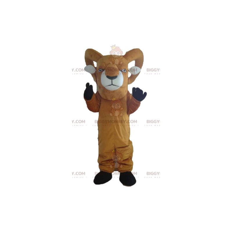 Costume de mascotte BIGGYMONKEY™ de bouc marron et blanc géant