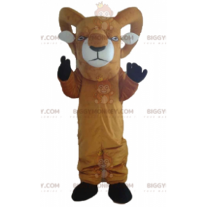 BIGGYMONKEY™ Mascot Costume of Giant Brown and White Goat with