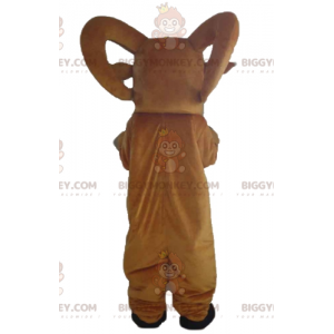 Traje de mascote BIGGYMONKEY™ de cabra gigante marrom e branca