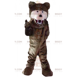 Miękki kostium maskotka wielkiego brązowo-różowego niedźwiedzia