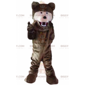 Costume de mascotte BIGGYMONKEY™ d'ours marron et rose géant