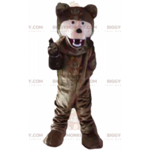 Disfraz de mascota BIGGYMONKEY™ de oso rosa y marrón gigante