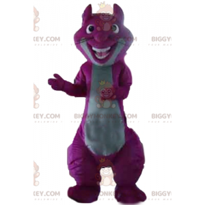 Costume mascotte gigante colorato scoiattolo viola e grigio