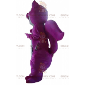 Kostium maskotka olbrzymia kolorowa fioletowo-szara wiewiórka