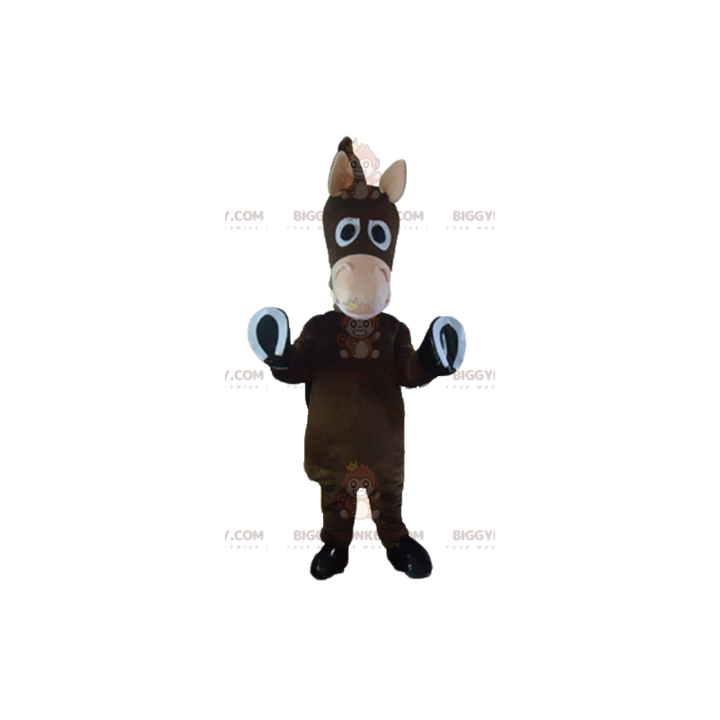 Cute Funny Foal Donkey Brown Horse BIGGYMONKEY™ Mascot Costume