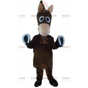 Leuke grappige veulen ezel bruin paard BIGGYMONKEY™ mascotte
