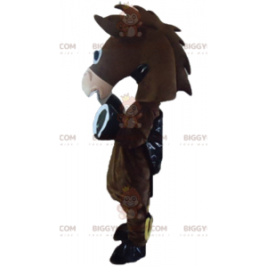 Cute Funny Foal Donkey Brown Horse BIGGYMONKEY™ Mascot Costume