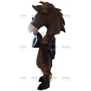 Sødt sjovt føl æsel brun hest BIGGYMONKEY™ maskot kostume -