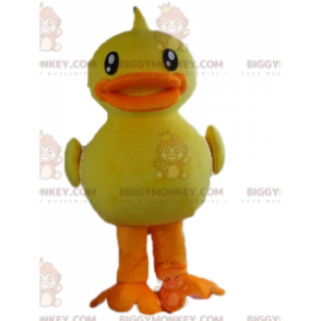 Disfraz de mascota de pato gigante amarillo y naranja