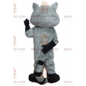 Traje de mascote BIGGYMONKEY™ Guaxinim tricolor com olhos azuis