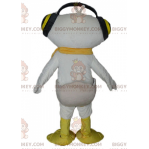 Costume da mascotte BIGGYMONKEY™ con anatra bianca e gialla con