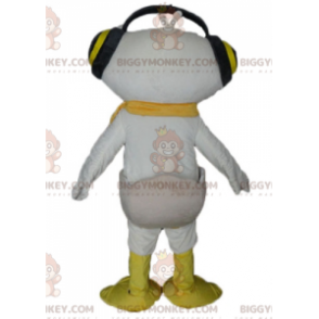 Costume de mascotte BIGGYMONKEY™ de canard blanc et jaune avec