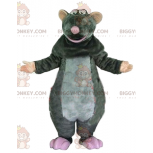 Ratatouille famoso disfraz de mascota de rata gris de dibujos