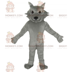 Simpatico costume della mascotte del gatto grigio gigante
