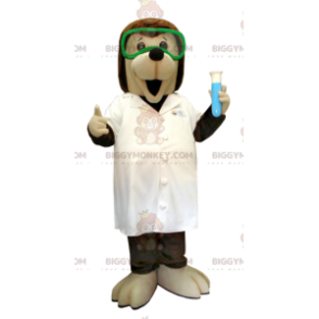BIGGYMONKEY™ Disfraz de mascota de perro científico marrón y