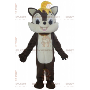 Costume de mascotte BIGGYMONKEY™ d'écureuil marron et blanc