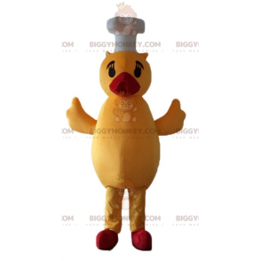 Costume de mascotte BIGGYMONKEY™ de canard jaune et rouge de