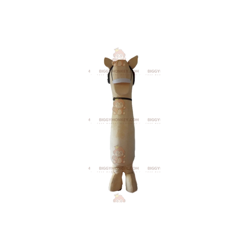 Bardzo realistyczny jasnobrązowy kostium maskotka dużego konia