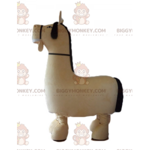 Traje de mascote BIGGYMONKEY™ de cavalo grande castanho e