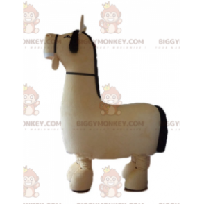 Traje de mascote BIGGYMONKEY™ de cavalo grande castanho e