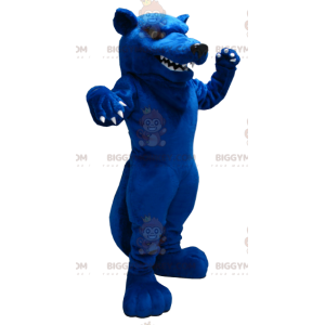 BIGGYMONKEY™ jättiläismäisen näköinen sininen rotan maskottiasu