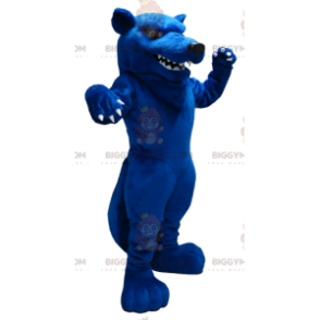 BIGGYMONKEY™ Disfraz de mascota de rata azul de aspecto malvado