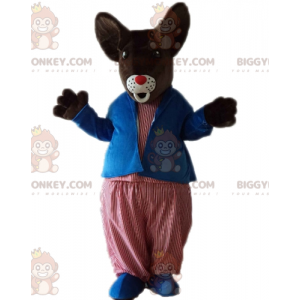 BIGGYMONKEY™ costume mascotte topo topo marrone grasso in abito