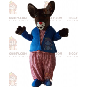 BIGGYMONKEY™ Disfraz de mascota de rata ratón marrón gordo con