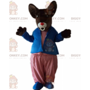 BIGGYMONKEY™ costume mascotte topo topo marrone grasso in abito