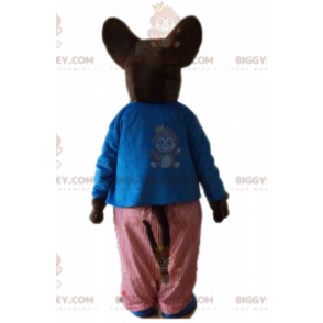 BIGGYMONKEY™ costume mascotte topo topo marrone grasso in abito