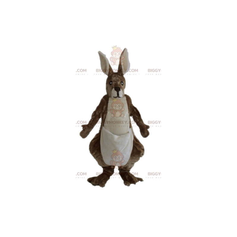 Kostium maskotki brązowo-białego kangura BIGGYMONKEY™ miękki i